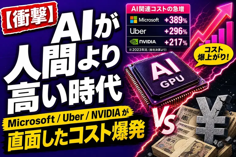 『AI、人間より高い』時代きた！？ Microsoft / Uber / NVIDIA がぶつかった『エージェントAIコスト爆発』の正体を整理するよ