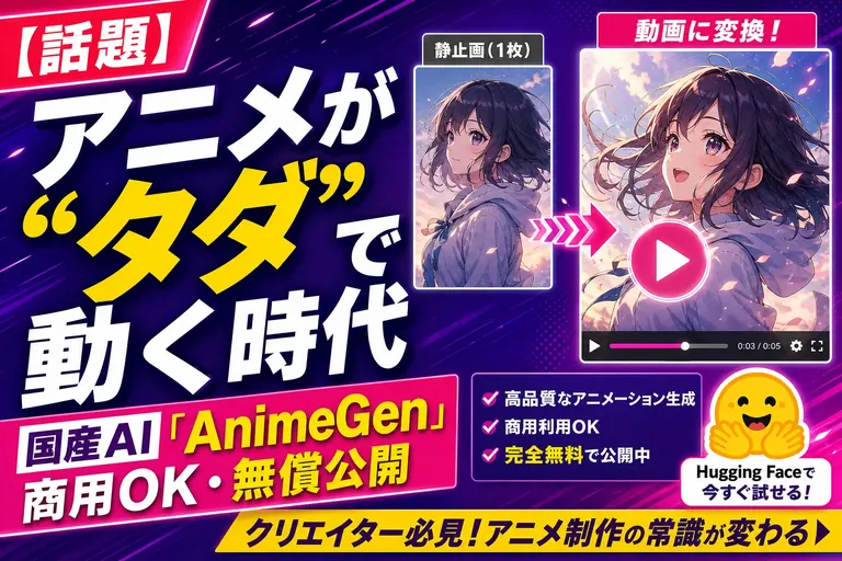 アニメ動画AIが“タダで商用OK”で来た！国内発『AnimeGen』を、てんびん丸がやさしく解説するよ
