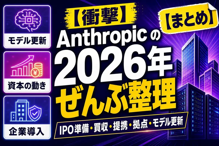 Anthropic の2026年まとめ — IPO準備・買収・提携・拠点・モデル更新を時系列で追う