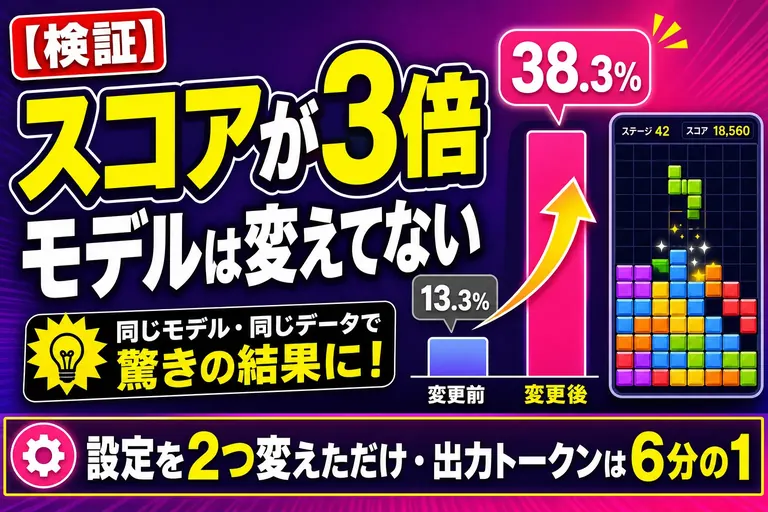 ベンチマークのスコアが3倍・出力トークンは6分の1に——ARC-AGI-3 で効いた「考えを残す」と compaction の2設定