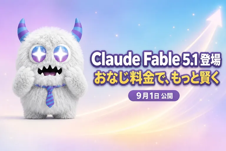 Claude Fable 5.1 が登場！料金そのままで賢さアップ、長い作業ほど安くなるよ