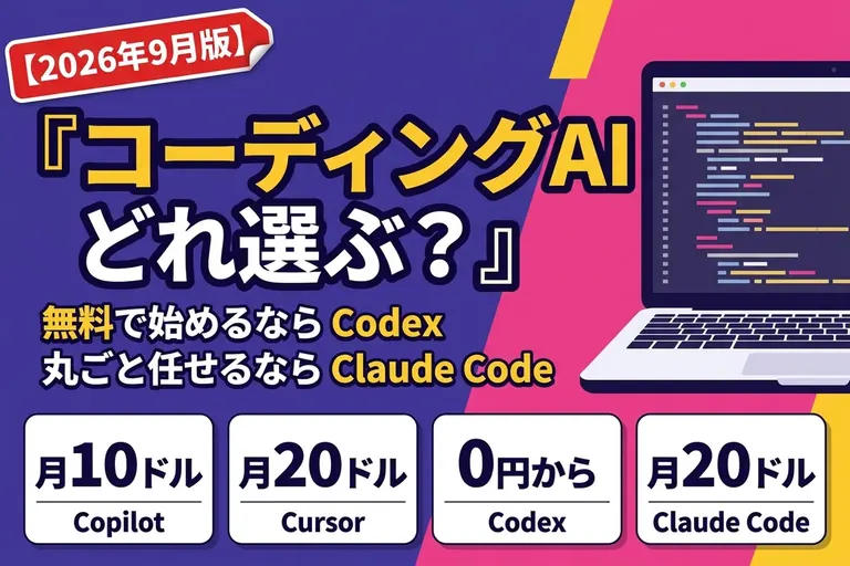 コーディングAIはどれを選ぶ？定番4つを料金と中身で比べたよ