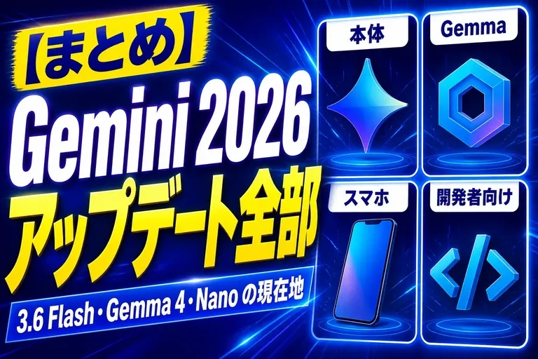 Gemini の2026年アップデートまとめ — 3.6 Flash までの流れと Gemma・Nano の現在地