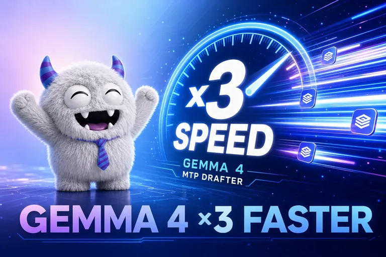 Google、Gemma 4 が一気に最大3倍速！『MTPドラフター』で推論ボトルネックを丸ごとぶち抜いてきたよ
