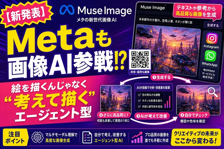 Meta も画像生成AIに本気参戦！『Muse Image』は絵を描くんじゃなくて“考えて描く”エージェント型なんだって