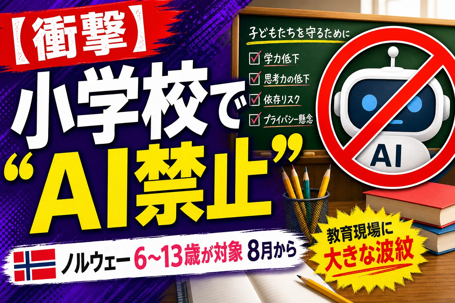 ノルウェーが小学校で生成AIを“ほぼ禁止”に！？子どもとAIの距離、どう取るのが正解なの——てんびん丸が整理するんだ