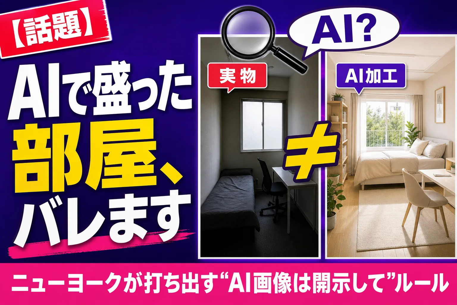AIで盛った部屋の写真はダメ！NYがAI画像の開示ルールを導入
