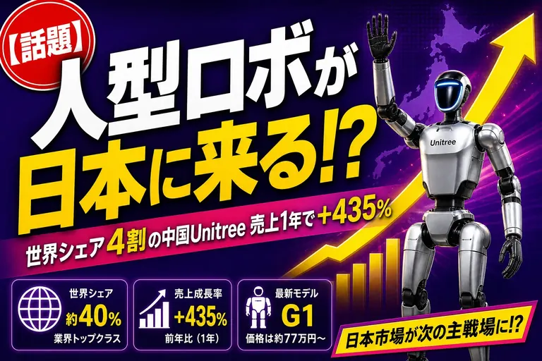 人型ロボット世界シェア“4割”の中国Unitreeが日本に来る！？売上が1年で435%増えたって——てんびん丸が整理するんだ
