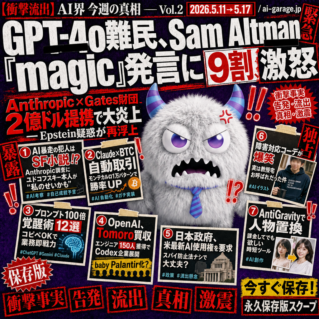 Vol.2 05/11 〜 05/17 の AI バズ 9 本のまとめ