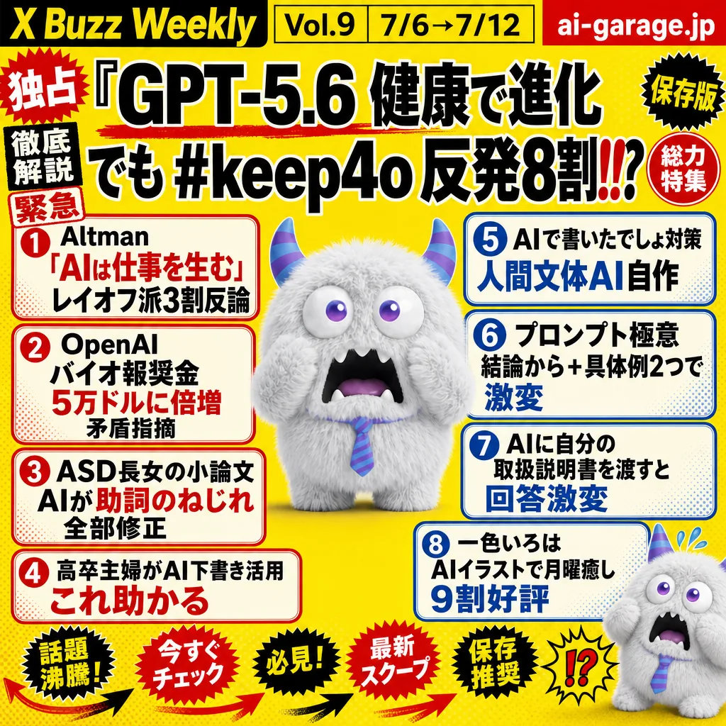 Vol.9 07/06 〜 07/12 の AI バズ 9 本のまとめ
