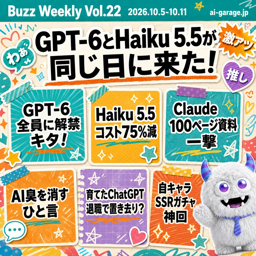 Vol.22 10/05 〜 10/11 の AI バズ 10 本のまとめ